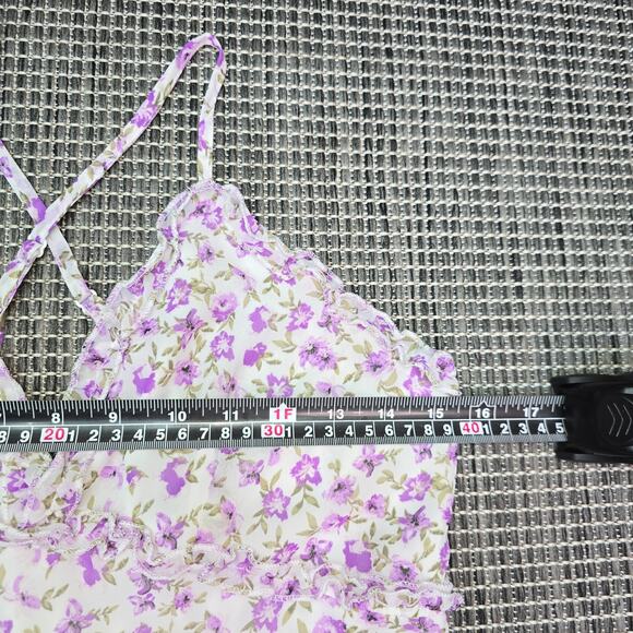 J for Justify Medium Y2K Purple Floral Baby Doll Cottagecore Coquette Boho Fairy - Picture 9 of 15
